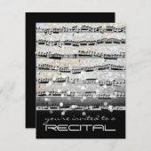 invitation de récital de notes de musique noir et (Devant / Derrière)