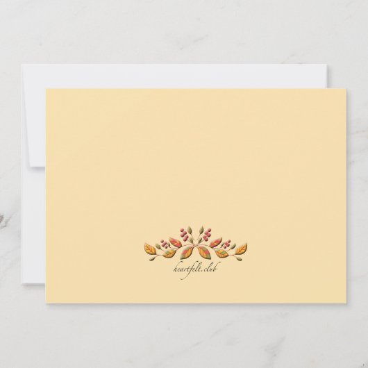 Invitation de récolte citrouille (Dos)