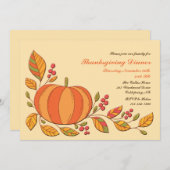 Invitation de récolte citrouille (Devant / Derrière)