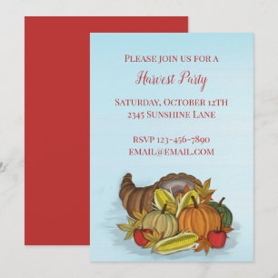 Invitation de récolte d'abondance