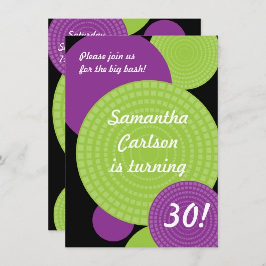 Invitation de recouvrement d'anniversaire de (Devant / Derrière)