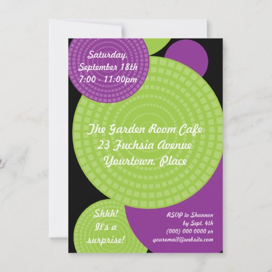 Invitation de recouvrement d'anniversaire de (Dos)