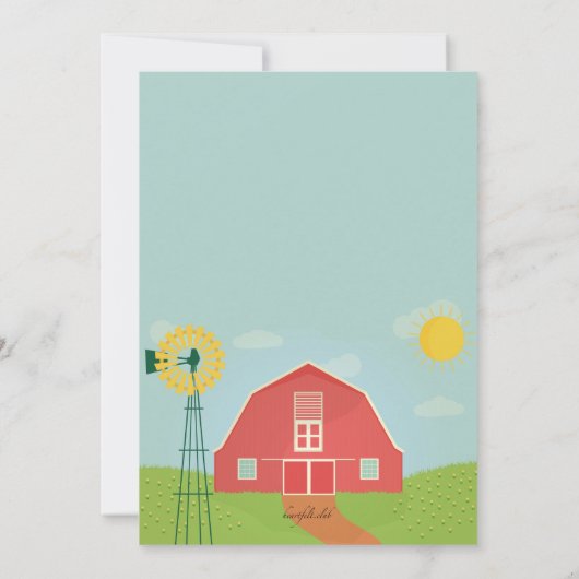 Invitation de Red Barn (Dos)