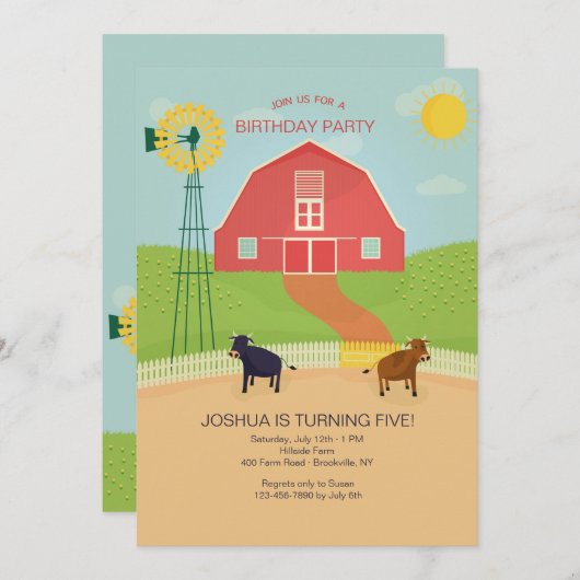 Invitation de Red Barn (Devant / Derrière)