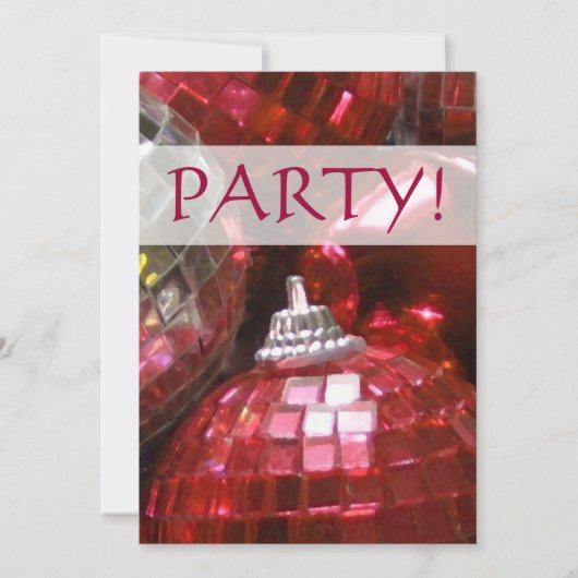 Invitation de Red Baubles 'Party ! ' (Devant)