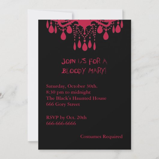 Invitation de Red Bloody Mary Halloween (Devant)