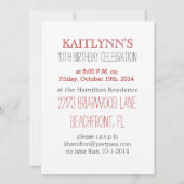 Invitation de Red Chevron Cheer ou de Pom Party (Dos)