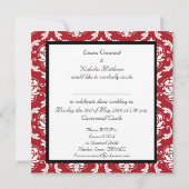 Invitation de Red Mariage damassé du Monogramme no (Dos)