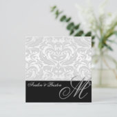 Invitation de Regal Silver Monogramme Mariage dama (Debout devant)