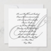 Invitation de Regal Silver Monogramme Mariage dama (Dos)