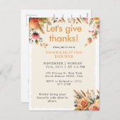 Invitation de remerciement automnal rustique de ci (Devant / Derrière)