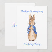 Invitation de remerciement de lapin classique (Devant / Derrière)