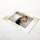 Invitation de remerciement de mariage en or feuill (Rotation)