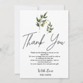 Invitation de remerciement de mariage photo élégan (Dos)