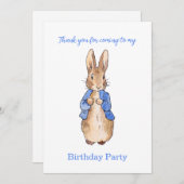 Invitation de remerciement de Peter le Lapin (Devant / Derrière)