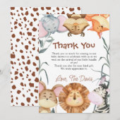 Invitation de remerciement pour une fête d'animaux (Devant / Derrière)