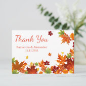 Invitation de remerciement vintage automne tableau (Debout devant)