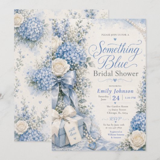Invitation de Remise de Cadeaux de Mariée Quelque  (Devant / Derrière)