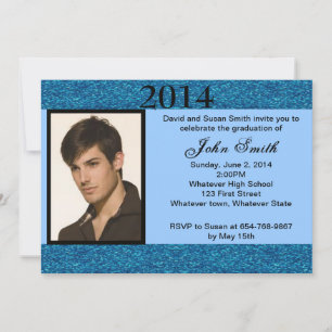 Invitation de remise de diplôme avec paillettes bl