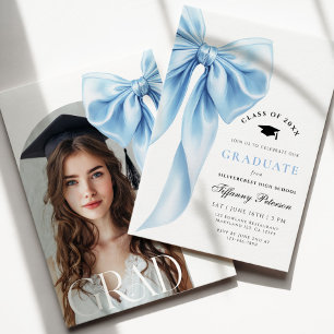 Invitation de remise de diplôme avec photo et ruba