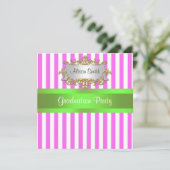 Invitation de remise de diplôme avec ruban vert li (Debout devant)