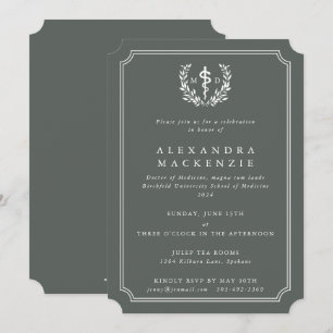 Invitation de remise de diplôme Couronne de Laurie