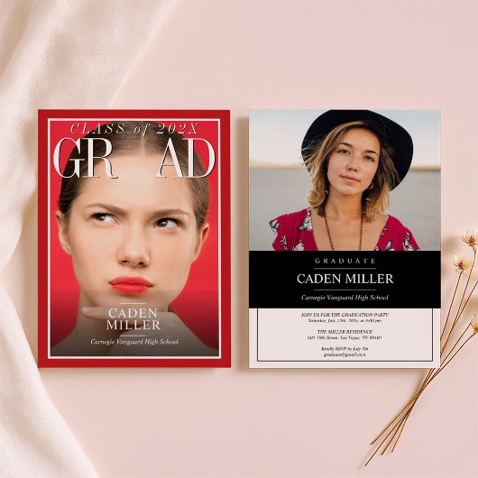 Invitation de remise de diplôme de journal de maga