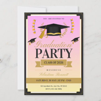 Invitation de remise de diplôme élégante et fémini