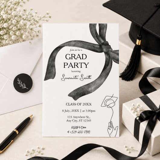 Invitation de remise de diplôme élégante et tendan