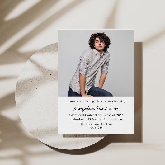 Invitation de remise de diplôme pour garçon avec u