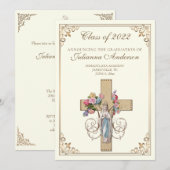 Invitation de remise de diplôme religieuse élégant (Devant / Derrière)