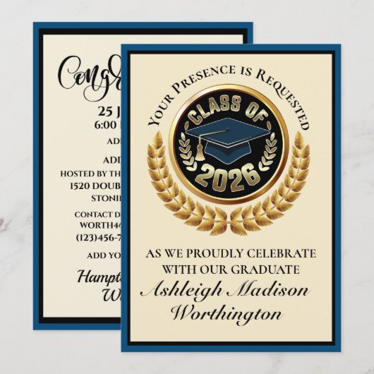 Invitation de remise de diplômes (Devant / Derrière)