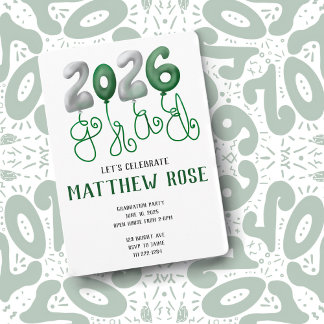 Invitation de remise de diplômes 2026 Balloon