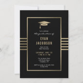 Invitation de remise de diplômes avec bouchon doré (Devant)