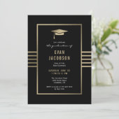 Invitation de remise de diplômes avec bouchon doré (Debout devant)