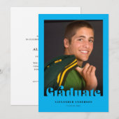 Invitation de remise de diplômes bleu moderne rétr (Devant / Derrière)