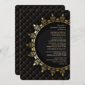 Invitation de remise de diplômes Classique Or (Devant / Derrière)