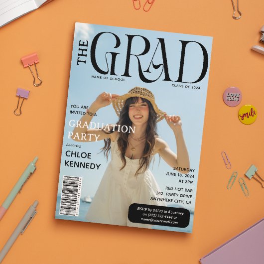 Invitation de remise de diplômes de style magazine
