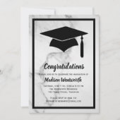 Invitation de remise de diplômes en marbre classiq (Devant)