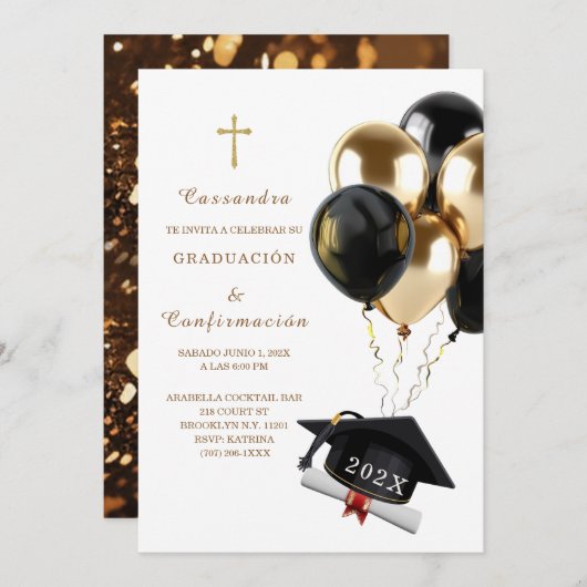 Invitation de Remise de Diplômes et de Confirmatio (Devant / Derrière)