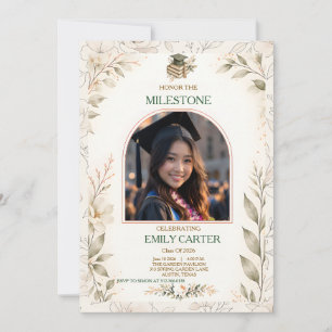 Invitation de remise de diplômes florale élégante
