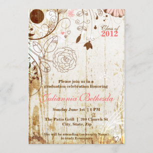 Invitation de remise de diplômes florale vintage s