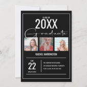 Invitation de remise de diplômes moderne avec 3 ph (Devant)