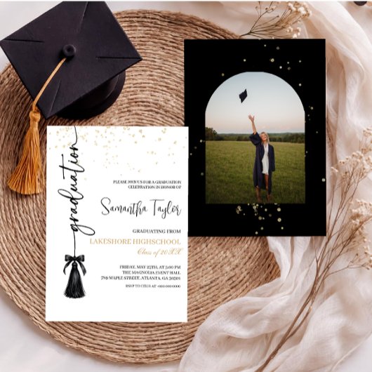 Invitation de remise de diplômes moderne avec phot