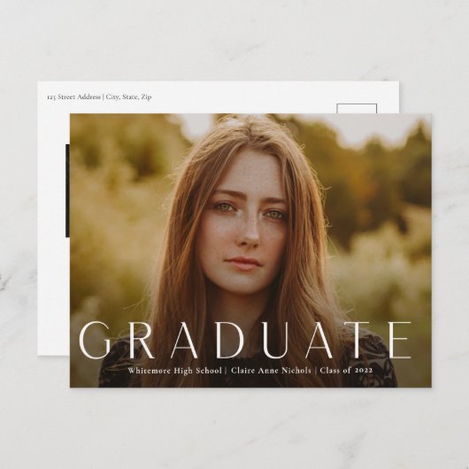 Invitation de remise de diplômes moderne avec phot (Devant / Derrière)