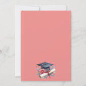 Invitation de remise de diplômes rose et bleu mign (Dos)
