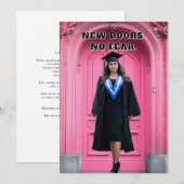 Invitation de remise de diplômes rose moderne (Devant / Derrière)
