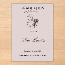 Invitation de remise de diplômes rose pastel moder
