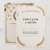 invitation de remise de diplômes simple et minimal (Devant / Derrière)