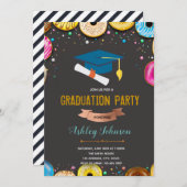 Invitation de remise de diplômes Thème Donut (Devant / Derrière)